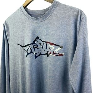 Orvis Men's Trout Bum T-Shirt Blue Size Medium